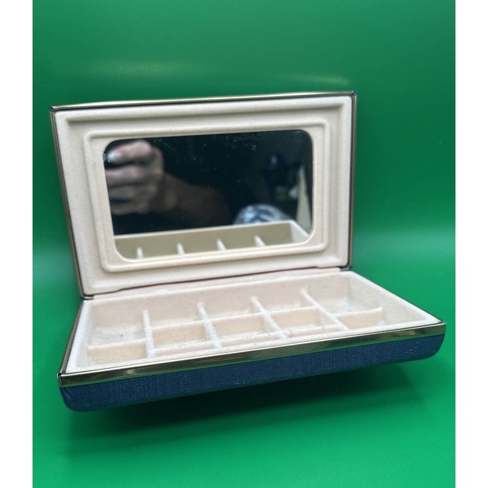 Vintage Blue Satin Jewelry Case  MCM